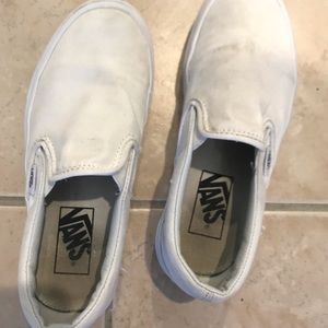 White slip on vans